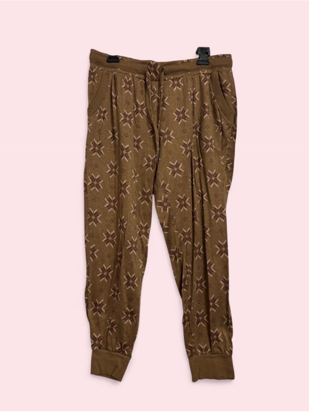 Brown Patterned Jogger Pajama pants-Women